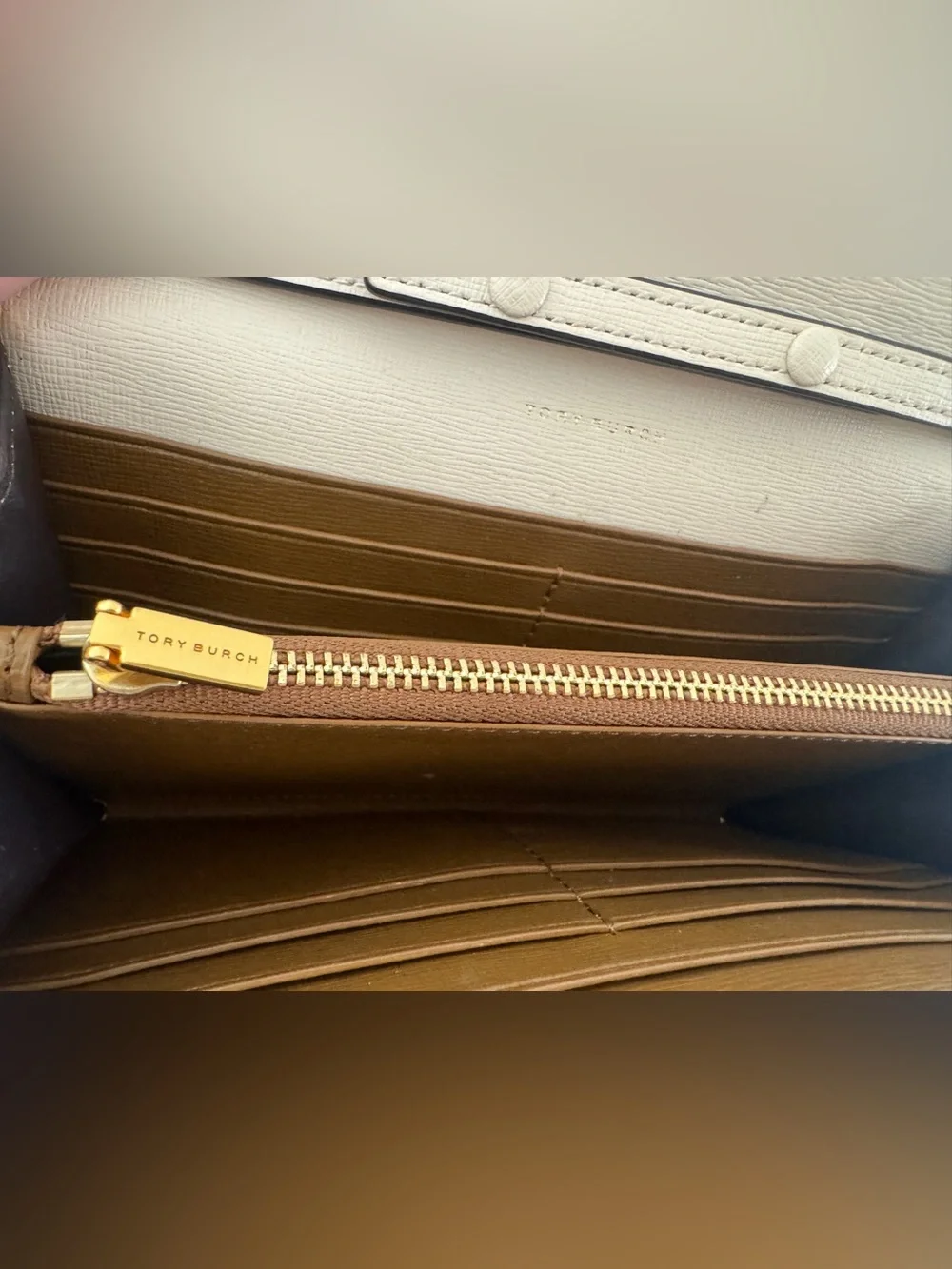 Tory Burch cream leather